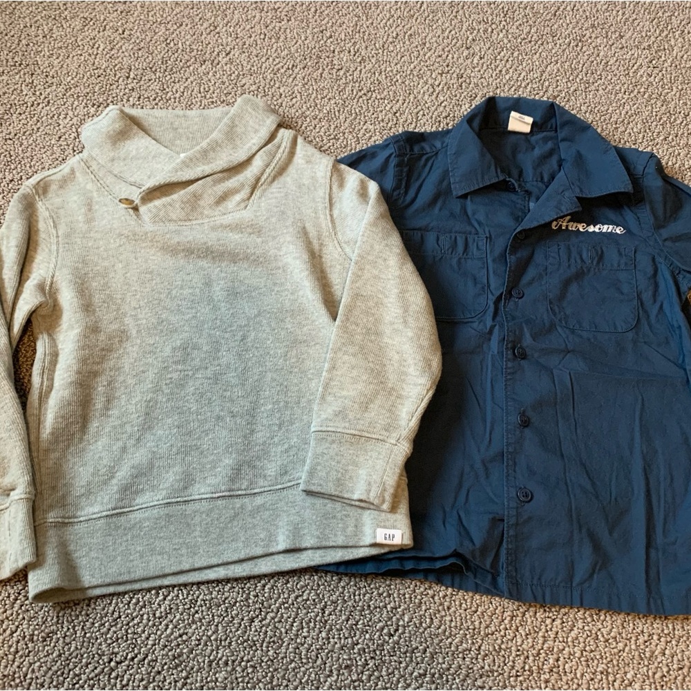 GAP sweater and button down